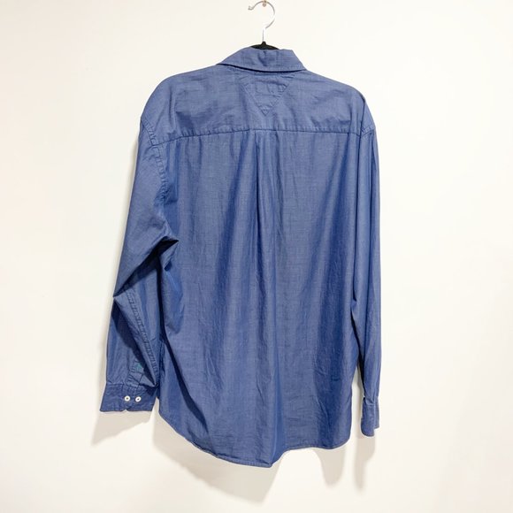 [SOLD] Tommy Hilfiger Men's Size XL Blue Button Down Long Sleeve Shirt - Picture 3 of 7